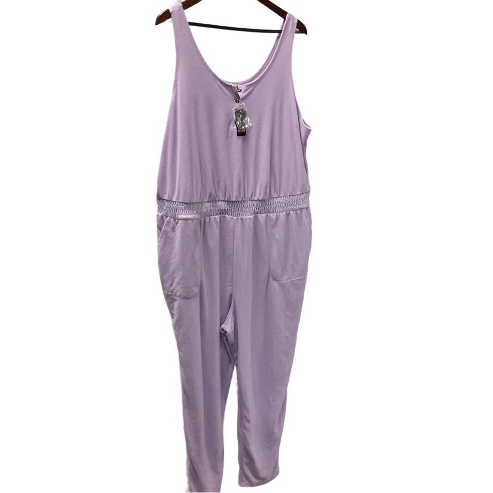 Torrid Lavender Knit sleeveless jumpsuit.